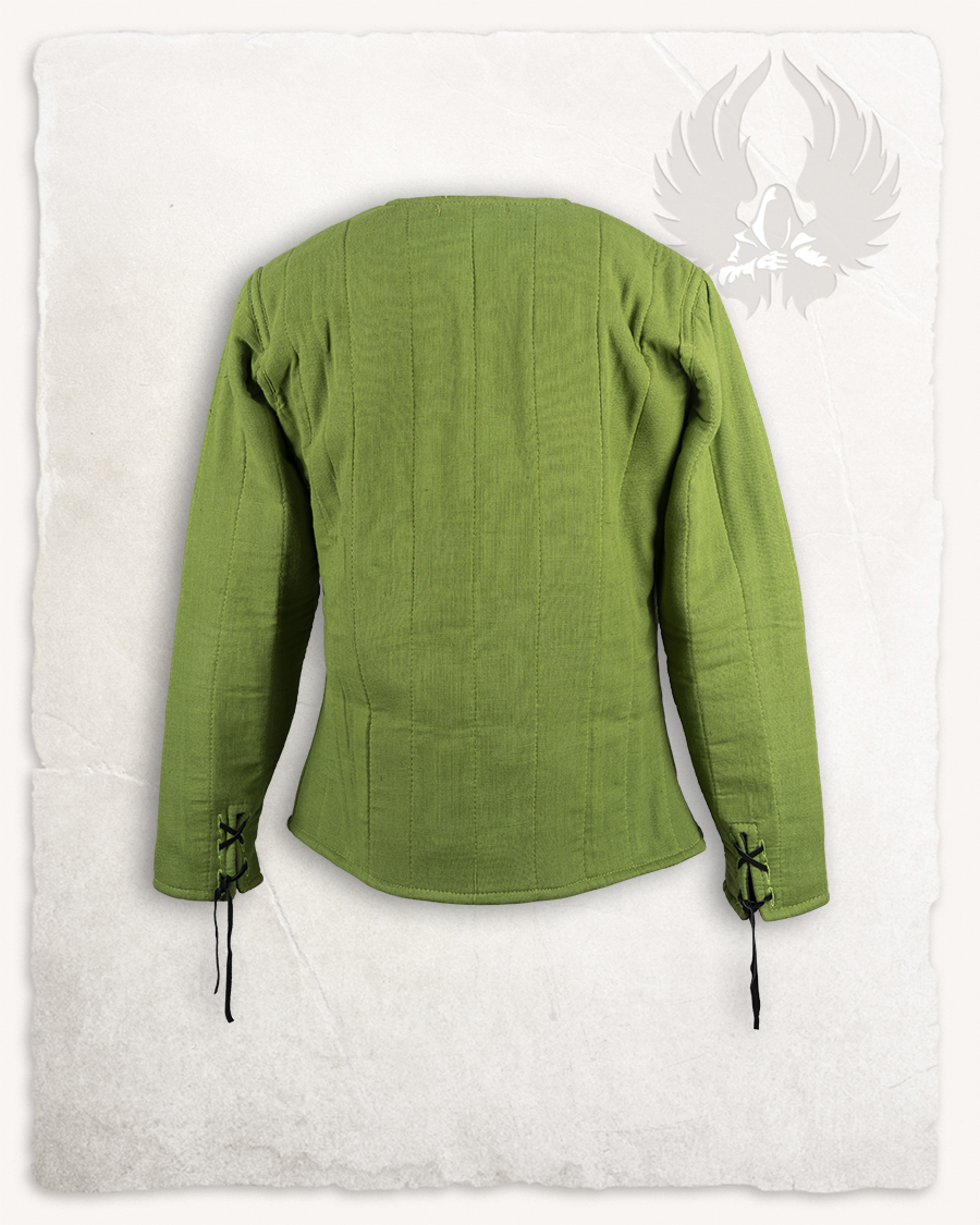 Aulber - Veste  gambisonnée verte en lin - Edition Limitée