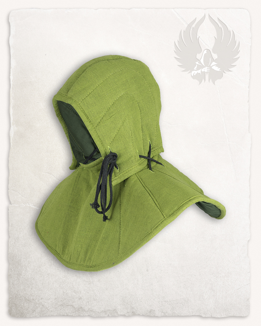 Aulber padded collar with coif linen moss green LIMITED EDITION